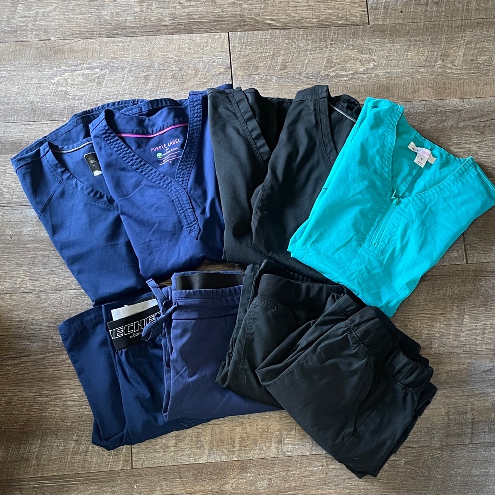 Scrub Short sleeve Tops & Scubs Pants Lot - 5 Scrub Tops 4 Scrub Pants